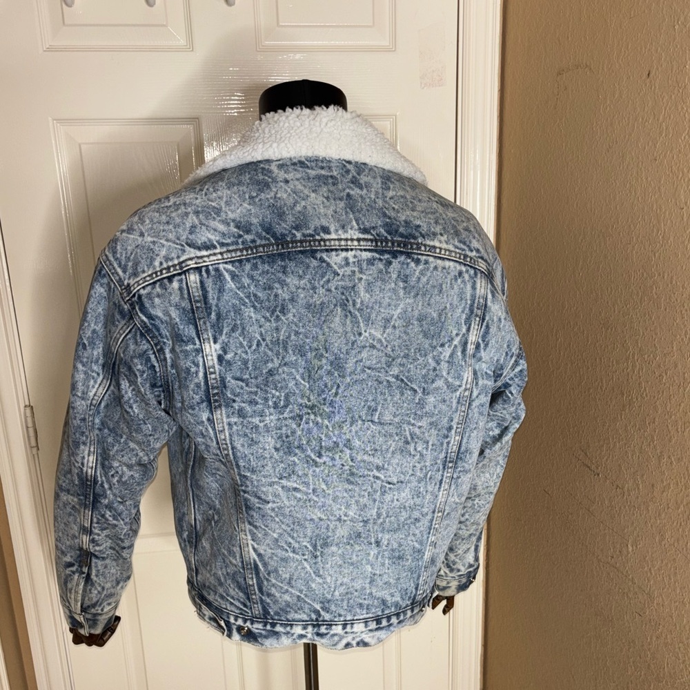 Vintage 1980's Levi's Denim Sherpa Fur Lined Trucker Jean Jacket Unisex Medium - Picture 3 of 16